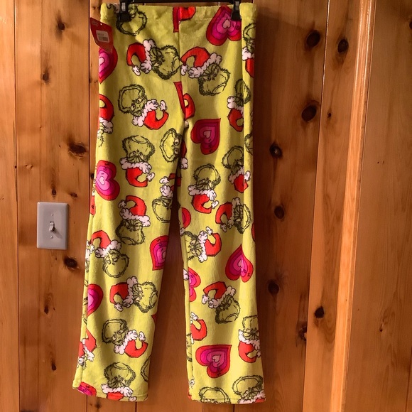GRINCH Women’s Medium Santa Heart Toss Holiday Lounge Pants - Picture 3 of 4